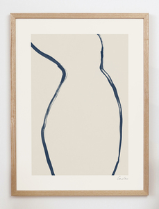 CARO CARO PRINTS | Blue Nude Silhouette Art Print (MNLT-05) | アートプリント/アートポスター (30x40cm) 北欧 アブストラクト