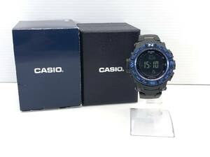 □CASIO カシオ PRO TREK 電波ソーラー腕時計 PRW-3500SYT プロトレック ブルーモーメント チタン□