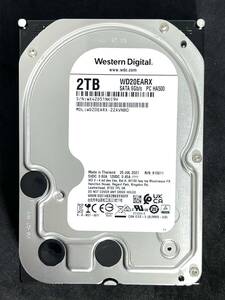 【送料無料】★ 2TB ★ Western Digital / WD20EARX　【使用時間： 159 ｈ】　2021年製　稼働極少　3.5インチ 内蔵HDD　SATA　