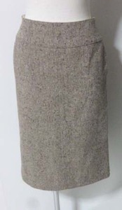 crolla アクアガール 36 スカート ウール混 茶色ベージュ色 日本製　ワールド　秋冬向き