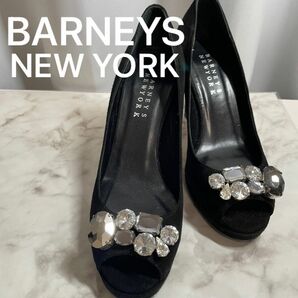 barneys new york ビジュー付きスウェードパンプス　ピンヒール　