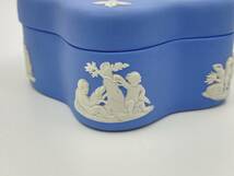 WEDGWOOD ウェッジウッド JASPERWARE BLUE Scallop Shape Box ジャスパーウェア ブルー ホタテ貝の形のボックス *L621_画像6