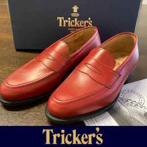 即決【送料0税0】新品 12.5万 メンズ[UK7]25.5cm相当 TRICKER'S トリッカーズ コインローファー モカシン 革靴 英国製 高級靴 イギリス