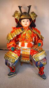 五月人形 腰掛大将　紫峰作　子供大将 端午の節句 日本人形 兜