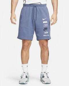 ☆新品 国内正規品 NIKE AS M NK CLUB+ FT SHORT MLOGO FB8831-491 Lサイズ DIFFUSED BLUE ナイキ ハーフパンツ ショートパンツ マルチロゴ