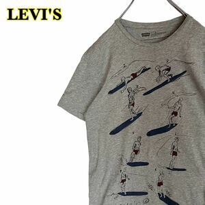 Леви от Levi's с коротким рукавом T -Fish Print T -Form Surfing Men's Size [AY1342]