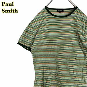 Paul Smith ポールスミス　半袖Tシャツ　細ボーダー　マルチカラー　Ｍサイズ　【AY1347】