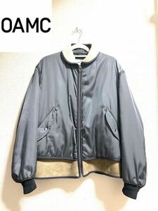 定価【36万】OAMC BOMBER JACKET 18AW ボンバージャケット　ナイロン　ボア　ma-1 レザーレイヤード　羊