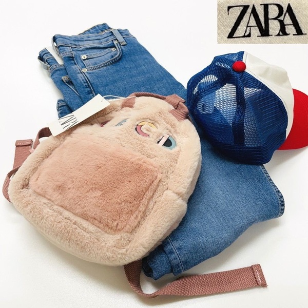 未使用品 ZARA ピンク ABCリュックサック レディース 女の子 タグ カジュアル ふわふわもこもこ レジャー 大人可愛いガーリーデイリー ザラ