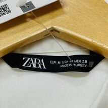 未使用品 /M/ ZARA ホワイト ショルダーパッドノースリーブシャツ レディース タグ カジュアルトップス フェミニン大人可愛いデイリー ザラ_画像6