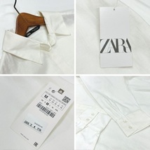 2セット 未使用品 /M/ ZARA ホワイトカラーシャツ イエローロンティ レディース タグ カジュアルトップス大人可愛いグリーン デイリー ザラ_画像3