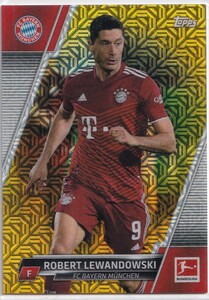 2021-22 TOPPS CHROME Robert Lewandowski BUNDESLIGA JAPAN EDITION GOLD MOJO REFRACTOR 50枚限定 バイエルン Barcelona