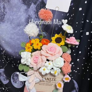 編み物☆季節のアレンジメント☆お花　フラワー
