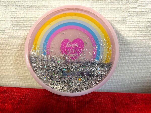 送料込!レア!海外限定発売!スタバキラキラ液体入り虹デザイン&ベア桜二枚セット