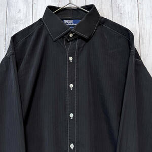 ラルフローレン Ralph Lauren ストライプシャツ カフス 長袖シャツ メンズ コットン100% サイズ16 1/2 L~XLサイズ 3‐708