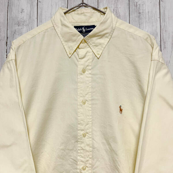 ラルフローレン Ralph Lauren YARMOUTH 長袖シャツ メンズ ワンポイント コットン100% サイズ17 XLサイズ 3‐827