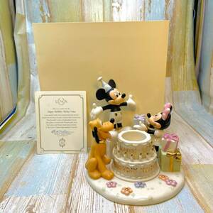 レア★ミッキーマウス Mickey Mouse 誕生日 happy birthday ミニーマウス プルート ケーキ レノックス LENOX フィギュア Disney ディズニー