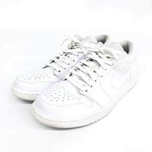 良好◆NIKE ナイキ エアジョーダン1LOW スニーカー 27.0◆553558-130 ホワイト レザー メンズ 靴 シューズ sneakers