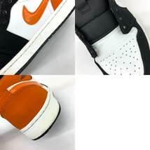 良好◆NIKE ナイキ エアジョーダン１MID スニーカー 26.5◆554724-058 ブラック/オレンジ メンズ 靴 シューズ sneakers_画像8