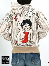 Betty Boop×Flag Staff パーカー◆Flagstaff ゴールドMサイズ 433026 フラッグスタッフ ベティーちゃん ボア ベロア_画像1