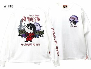 ダンスゾンビロングTシャツ◆PANDIESTA JAPAN ホワイトXLサイズ 533850 パンディエスタジャパン パンダ スリラー パロディ 刺繍 長袖