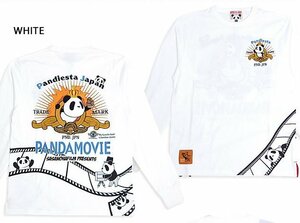 OLD MOVIEロングTシャツ◆PANDIESTA JAPAN ホワイトLサイズ 533203 パンディエスタジャパン パンダ 刺繍 長袖