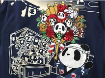 商売繁盛熊猫手ロングTシャツ◆PANDIESTA JAPAN ネイビーMサイズ 533202 パンディエスタジャパン パンダ 刺繍 和柄_画像4