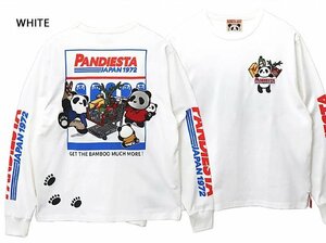 マーケットロングTシャツ◆PANDIESTA JAPAN ホワイトLサイズ 533851 パンディエスタジャパン パンダ コストコ パロディ 刺繍 長袖