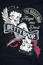 BR×BETTYコラボ 天竺ロングTシャツ◆The BRAVE-MAN ブラックB XLサイズ BBB-2342 ブレイブマン ベティーちゃん 刺繍 長袖 バイカー_画像3