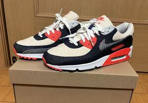 【美品】 28.5cm DENHAM × NIKE AIR MAX 90 DNHM CU1646-400 ナイキ デンハム エアマックス スニーカー インフラレッド infrared US10.5