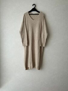 ロングワンピース ニットワンピース　GU リブ　ニット　ワンピース