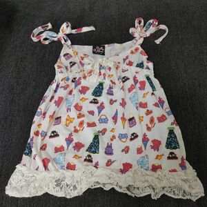 95　白　ワンピース　ベビー服　チュニック　ビスチェ　キャミワンピ　キャミソール