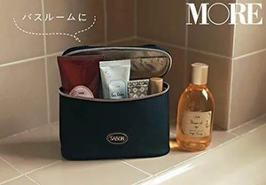 即決★SABON サボン リボンハンドルつき スリムバニティ 黒 MORE付録 新品未開封品★送198