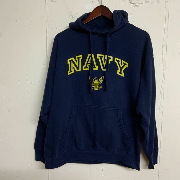 WTD APPAREL navyネイビースウェットパーカー古着紺色メンズL