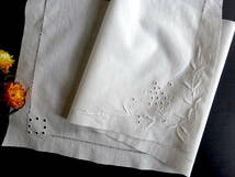 19世紀-20世紀 フランス アンティーク レース 刺繍 布 縫製 古布生地 カットワーク スカラップ トリム チュール リメイク パーツ_画像1