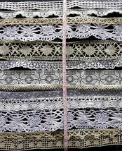 19世紀-20世紀フランス アンティーク レース 13点 刺繍 布 縫製 古布 カットワーク スカラップ トリム チュール リメイクパーツ Q_画像7