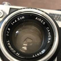 【MH-5300】中古品 AIRES 35 ⅢS アイレス フィルムカメラ H CORAL 1:1.8 f=4.5cm _画像8