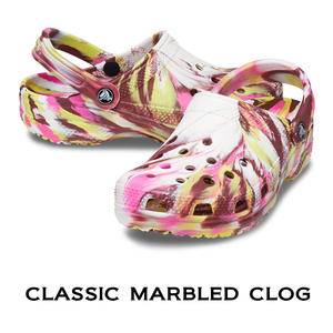 24cm クロックス Classic Marbled Clog クラシック マーブルド クロッグ エレクトリックピンク×マルチ M6W8