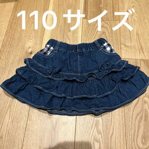 デニムミニスカート　フリル　ポケット付き　110サイズ