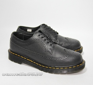 英国製 Dr. Martens ドクターマーチン 3989 ウイングチップ ブローグ 黒 ブラック UK8 約26～26.5cm 美品 使用僅か WINGTIP BROGUE