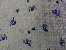 DC00872♪良品【キャラ柄】シルク100％ 刺繍「星座 十二星座 おとめ座 かに座 しし座 星 スター」ネクタイ♪_画像1