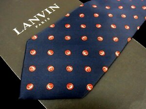 ♪今週の特売980円～♪1294♪状態並品【LANVIN】ランバン【丸 渦 柄】ネクタイ♪