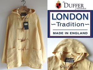 新品 LONDON TRADITION × DUFFER ダファー別注 ロンドントラディション 英国製 リネンダッフルコート 36 S ライトイエロー 定価38880円