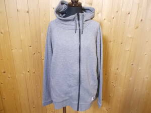 a984◆NIKE WMNS MODERN CAPE Hoodie Sweatshirt◆サイズL 804578-091 ナイキ フルジップ パーカー フーディー グレー色 5H