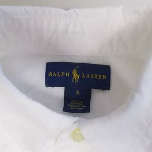 a184◆◆RALPH LAUREN ボタンダウン長袖シャツ◆サイズ6 キッズ 子供 白色 ラルフローレン B.D長袖シャツ ゆうパケット発送 5Iの画像4