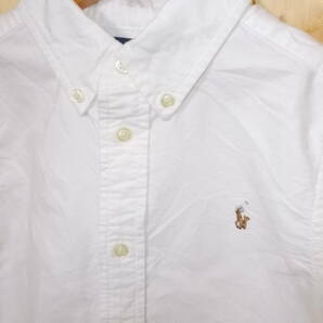 a184◆◆RALPH LAUREN ボタンダウン長袖シャツ◆サイズ6 キッズ 子供 白色 ラルフローレン B.D長袖シャツ ゆうパケット発送 5Iの画像2