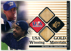 元阪神来日外国人△キンケードMIKE KINKADE+GOOKIE DAWKINS/2000 SPX USA GOLD WINNING MATERIALSデュアルバット!