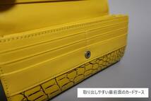 新品　最高級　セレブ専用 クロコダイル　かぶせ長財布　NB7-W181　BK&YELLOW　４_画像5