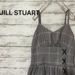 JILL STUART チェック柄キャミワンピース レースアップ 人気