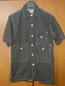 USA製 POST O'ALLS ポストオーバーオール 半袖 ワークシャツ S 総柄 ガチャポケ monitaly engineered garments corona